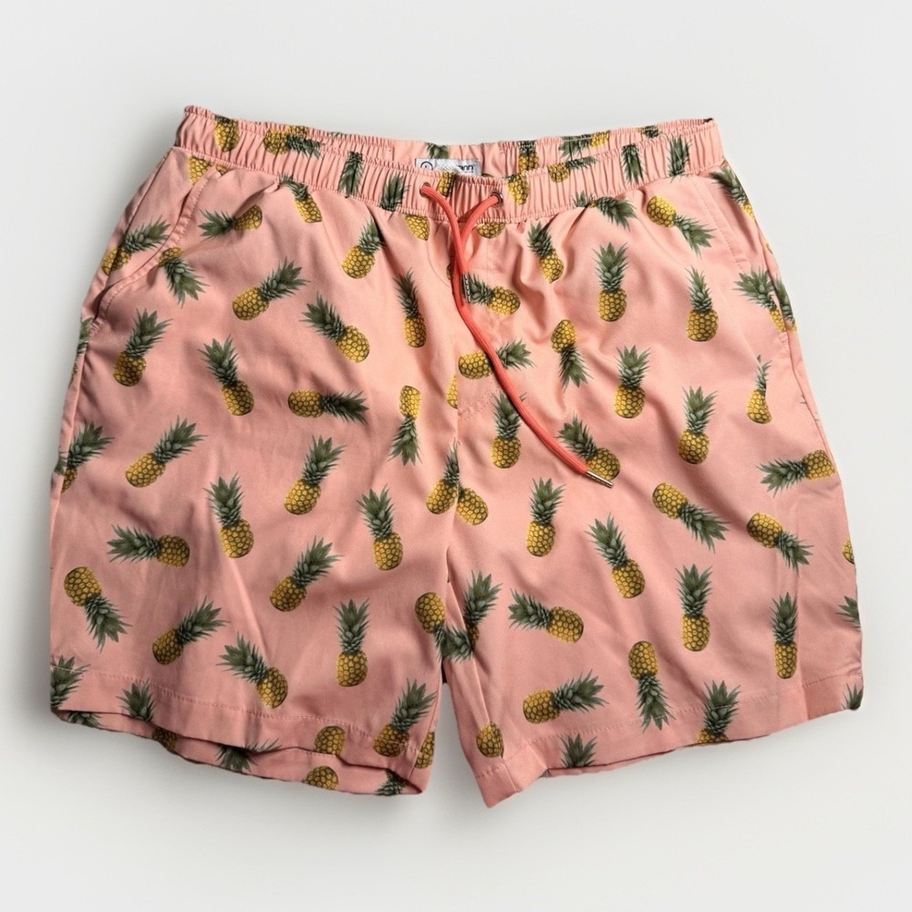 Mosmann Australia Men's Size Lined 4 Swim Trunk Shorts Pineapple Print